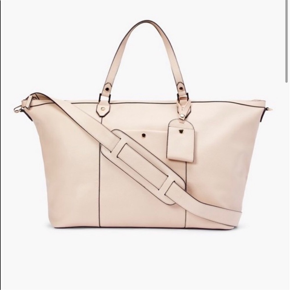 Light beige tan weekender tote duffle bag